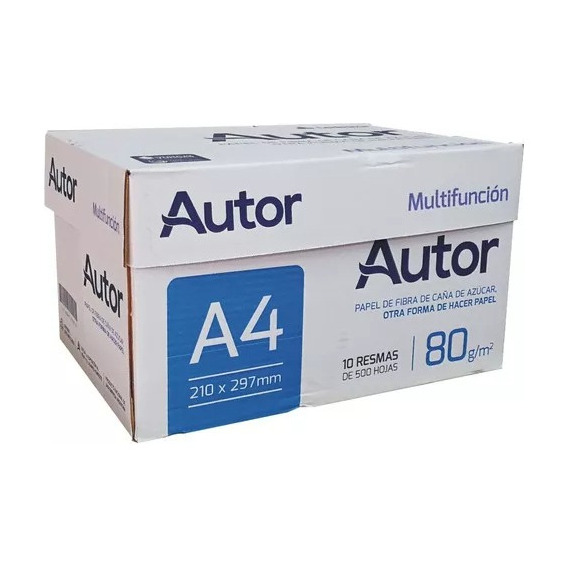 Resma Autor A4 80 Grs Caja 10 X 5000 Hojas