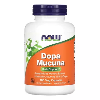 Dopa Mucuna 180 Cápsulas Vegetais Now Foods - Imp Eua Sabor Without Flavor
