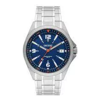 Relógio Orient Masculino Prata/azul Mbss1270