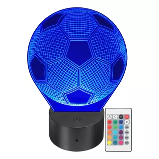 Lámpara Led Decorativa Balón Fútbol 3d Rgb Personalizada