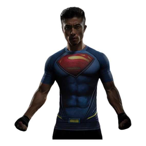 Polera Superheroes Fit Impresión Full 3d Adultos Hasta 6xl