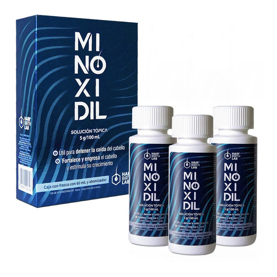 Minoxidil 5% - 3pack Tratamiento Crecimiento Cabello Y Barba