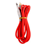 Cable Rca Para Máquina De Tatuar 2mts Silicon Reforzado Color Rojo