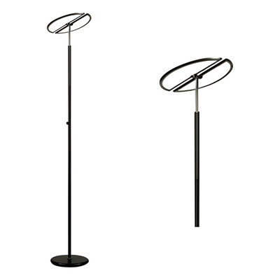 Lampara Velador De Pie Led Double 24w Control Remoto Tbcin Negro