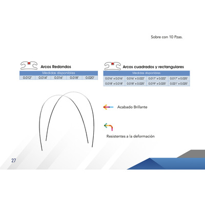 Arcos De Acero Ortodoncia Redondos 10 Pzas - Ortho Premium