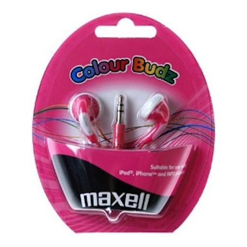 Auriculares Cableados Colour Budz 3,5mm Maxell Color Rosa