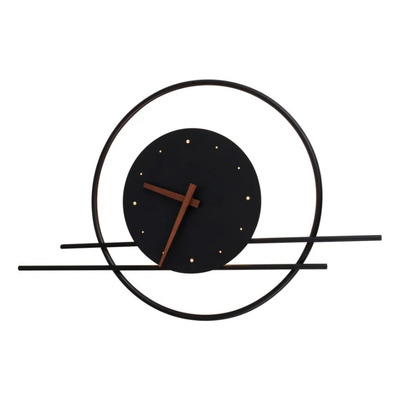Aplique Pared Led Gard Negro Con Reloj Deco Moderno Cie