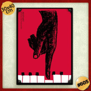 #605 - Cuadro Decorativo Vintage 30 X 40 - Poster Piano Jazz