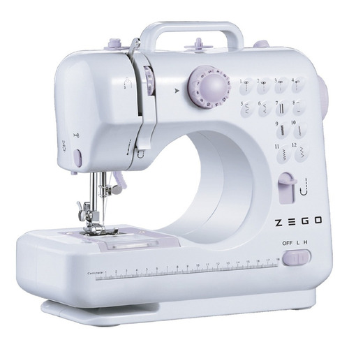 Mini máquina de coser  recta Zego ZC1000 portable blanca 220V