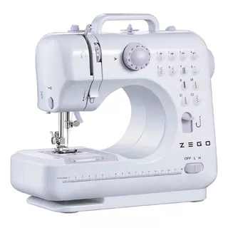 Máquina De Coser Recta Zego Zc1000 Portable Blanca 220v