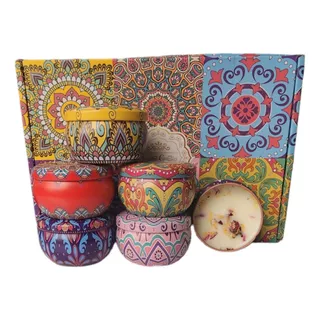 Velas Perfumadas  Pack De 6 Con Flores Secas (m1018)