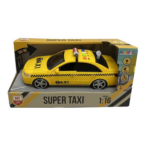 Auto Super Taxi Con Luz Y Sonido Magnific 1/16 Art 4009