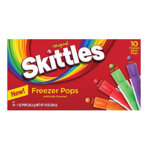 Paletas Heladas Skittles Originales Variado 10 Piezas Usa