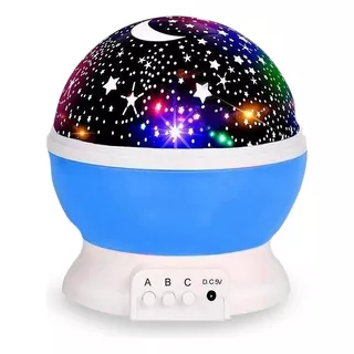 Lámpara Velador Proyector Estrellas Infantil Usb Rgb Colores