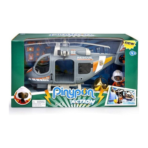 Helicóptero De Rescate Pinypon Action 7015350 Color Gris