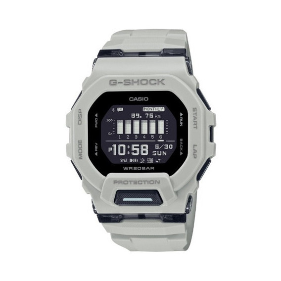 Reloj Casio G Shock Gbd-200uu-9d G-squad Wr 200m Color De La Malla Gris Color Del Bisel Gris Color Del Fondo Negro