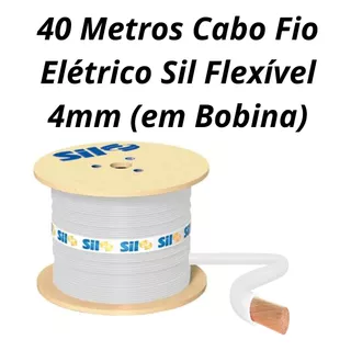 40 Metros Cabo Fio Elétrico Sil Flexível 4mm