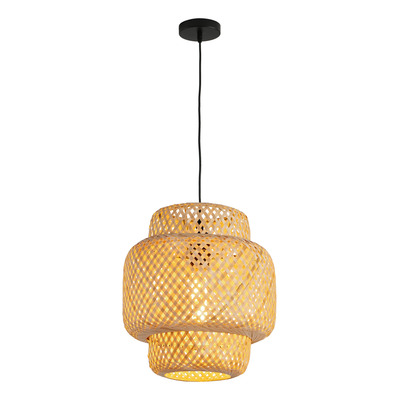 Lampara Colgante Baco Diseño Bambu Apto Led Deco Lk Bambú