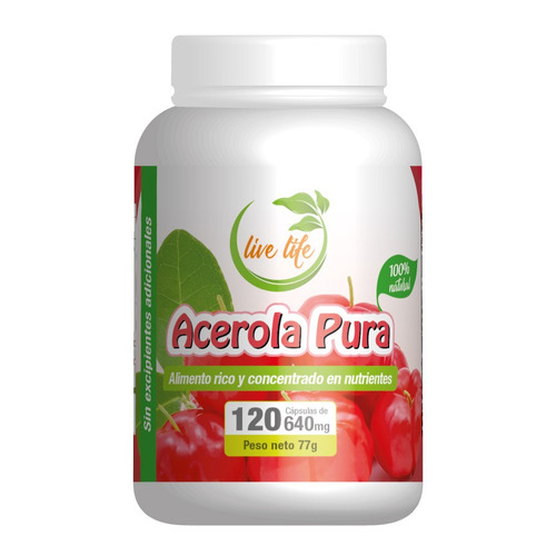 Acerola Pura 120cap 640mg Live Life