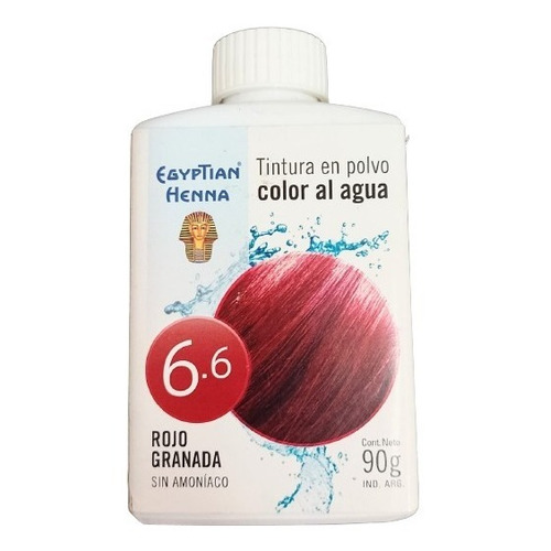 Tintura En Polvo Egyptian Henna Color Al Agua Pote 90g Tono Rojo granada