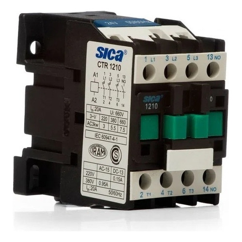 Contactor Tripolar Trifasico Sica 12a 24v   Full