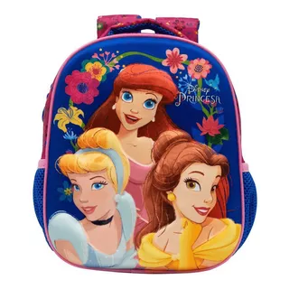 Mochila Escolar Infantil Princesas Disney Pequena Xeryus Cor Rosa Escuro