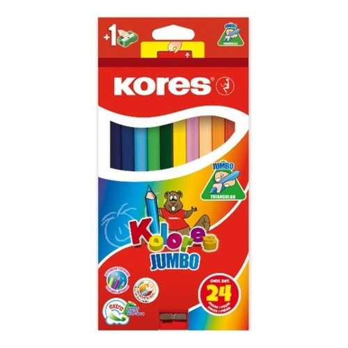 Colores Jumbo 24 Unidades Kores