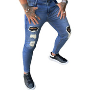 Calça Jeans Skinny Codi Detalhes Rasgados Masculina Premium