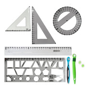 Kit Desenho Geométrico Avançado Adaptado Braille Baixa Visão