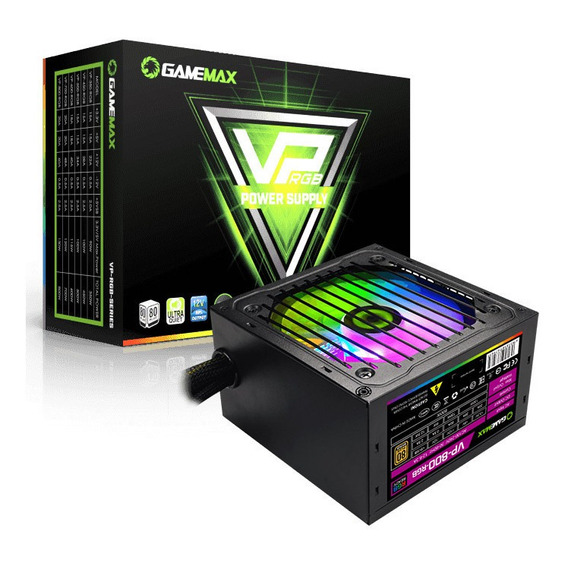 Fuente Gamemax Vp-800 800w 80 Plus Bronze Rgb 2 Color Negro