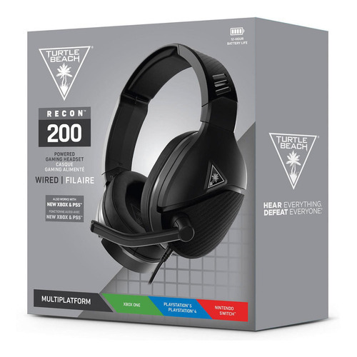 Audífonos Alámbrico Turtle Beach Recon 200 Multiplataforma Color Negro