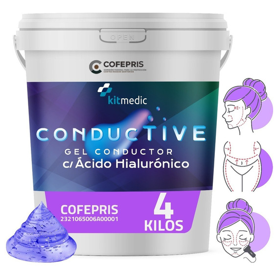 Gel Conductor Ácido Hialurónico Antiedad Facial Corporal 4l