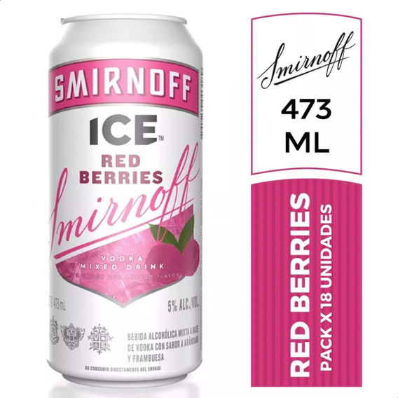 Vodka Smirnoff Ice Red Berries Lata Pack X18