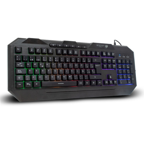 Teclado Alambrico Gamer Necnon Ngk-hydra Español Con Luz Rgb Color del teclado Negro