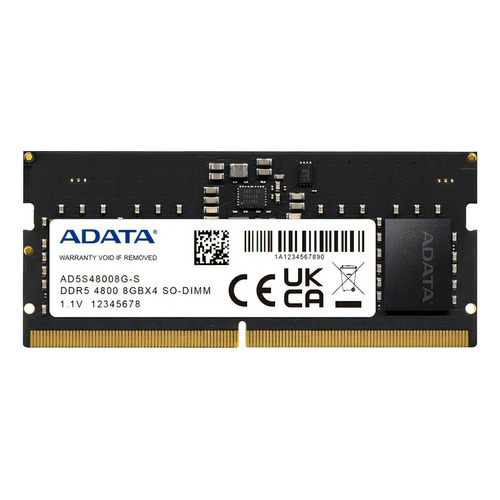 Memoria Ram Portátil 8gb Ddr5 Adata 4800 Mt/s 1 Modulo