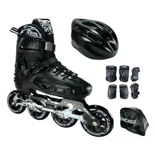 Patines Chicago Semiprofesionales + Casco + Kit Protecciones