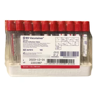 Tubo Vacutainer Rojo 6ml (activador De Coagulo)