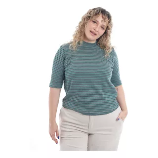 Remera Cuello Perkins Talle Grande Plus Size