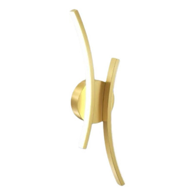 Aplique Moderno Led Arc Doble Curva Dorado Luz Desing Dorado
