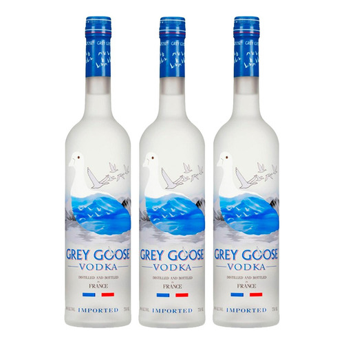 Paquete De 3 Vodka Grey Goose 750 Ml