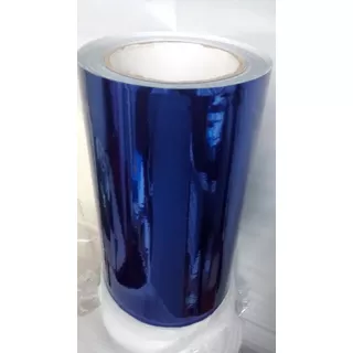 Envelopamento Vinl Cromo Adesivo Azul Cromado 1m X 1,52m