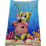 Frazada Viajera Bob Esponja 1.60 X 1.10 Flanel Polar Cobija