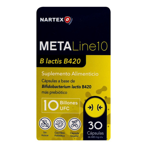 Meta Line10 Probióticos 30 Cáps. Nartex Sabor Sin Sabor