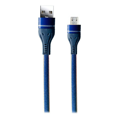 Cable Micro Usb 2a 100cm. Soul Colores Denim | Muy Reforzado Color Azul