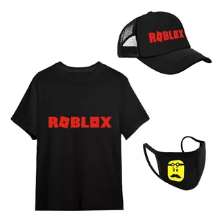 Pack Roblox Remera Gorra Barbijo Gamer Juegos Multijugador