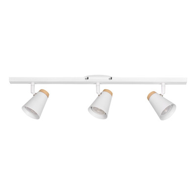 Aplique 1 Luz Eleanor Blanco Con Madera Moderno Apto Led Mks