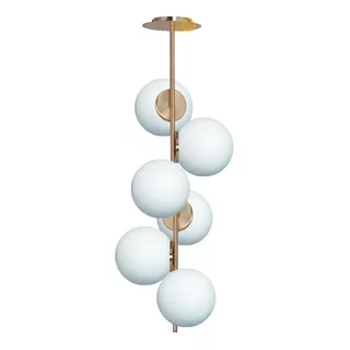 Lampara Colgante Moderna Barral 6 Luces Globo 80cm Led