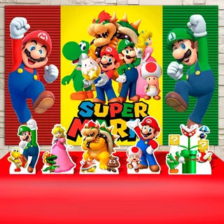 Painel + Display Festa Infantil Super Mario Bros Rubi