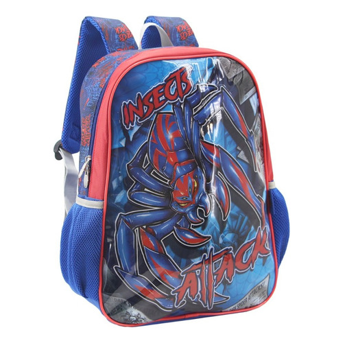 Mochila Escolar Niños Nene Colegio Reforzada Jardin Araña Color Azul