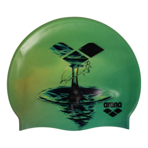 Gorra Natacion Arena Adulto Unisex Hd Cap Silicona - Btu Color Verde Diseño de la tela Water Drop Tamaño U
